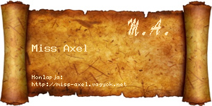 Miss Axel névjegykártya